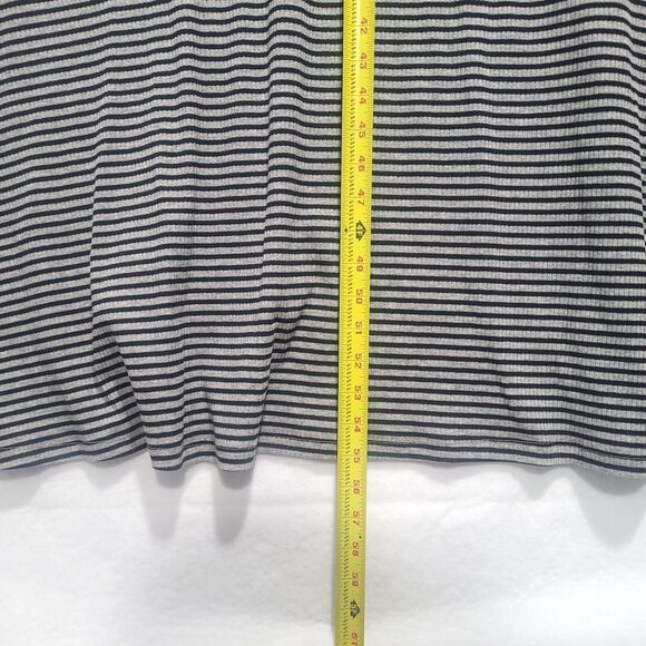 Soft Surroundings  RYLEY Striped Maxi Dress 2X gray Ribbed stretch lagen look - Picture 6 of 11